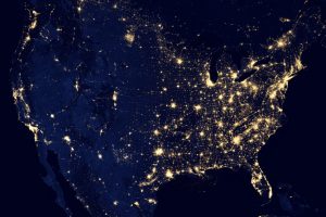 US lights at night from space