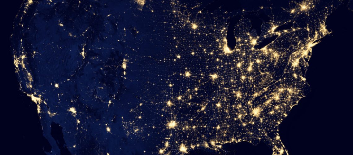 US lights at night from space